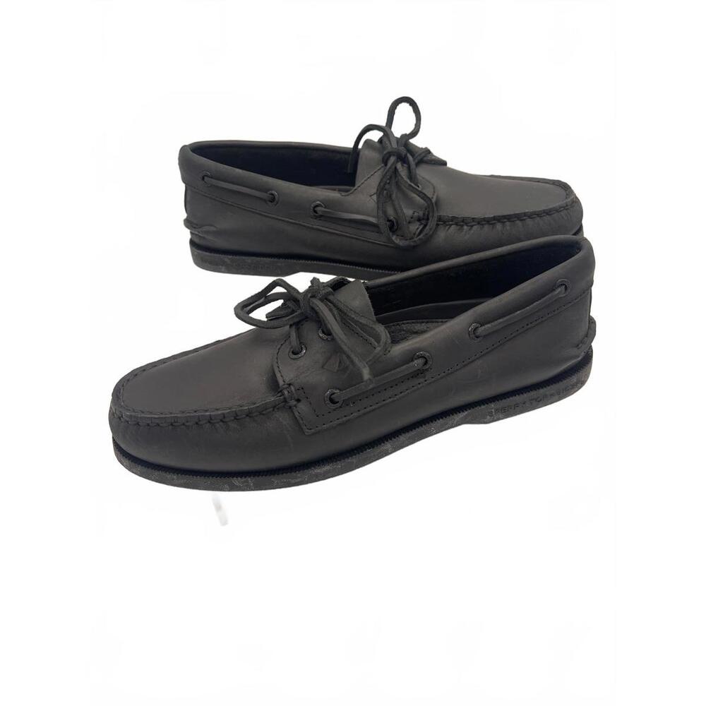 Sperry Classic Black Leather Boat Shoes Men's size 8.5